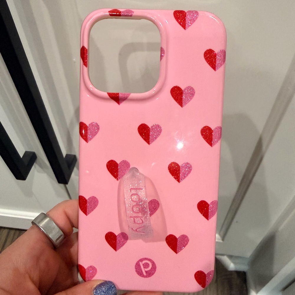 Loopy Pink and Red Heart Phone Case